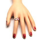 Srebrny Pierścionek Dwa Serca z Opalem i Cyrkonie