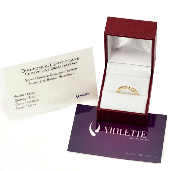 Złoty Pierścionek 585 z Brylantami na Zaręczyny