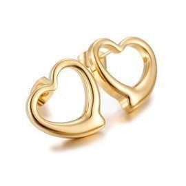 Złote Kolczyki Serce Stal Szlachetna