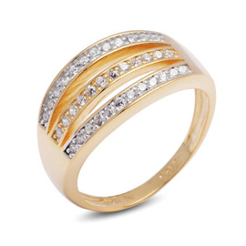 Srebrny Pierścionek Pokryty Złotem z Cyrkoniami