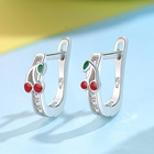 Srebrne Kolczyki Wiśnie