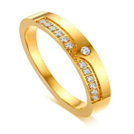 Złota Obrączka z Cyrkoniami Stal Szlachetna
