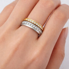 Pierścionek DuoKolor z Cyrkoniami Stal Szlachetna