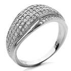 Srebrny Pierścionek Wysadzany Cyrkoniami