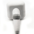 Szeroka Srebrna Obrączka Wysadzana Cyrkoniami