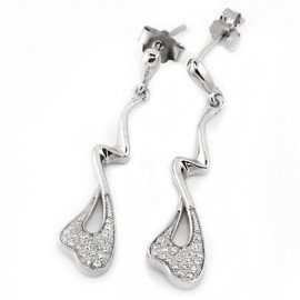 Srebrne Kolczyki z Białymi Mikro Cyrkoniami