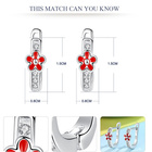 Srebrne Kolczyki z Czerwonymi Kwiatkami