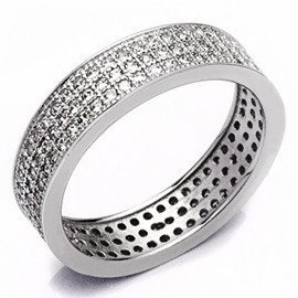 Srebrna Obrączka Wysadzana Białymi Cyrkoniami