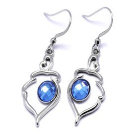 Kolczyki z Niebieskim Kamieniem Stal Szlachetna