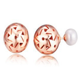 Srebrne Kolczyki Złote Kule z Perłami 2w1