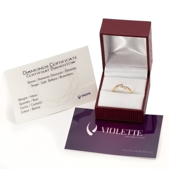 Pierścionek Złoty Wysadzany Brylantami 0.08ct