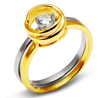 Podwójny Pierścionek Srebrny Duo Kolor