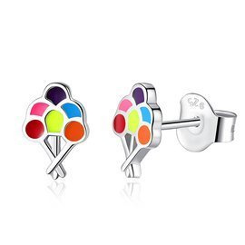 Srebrne Kolczyki Kolorowe Drzewko