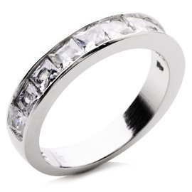 Srebrna Obrączka Wysadzana Cyrkoniami