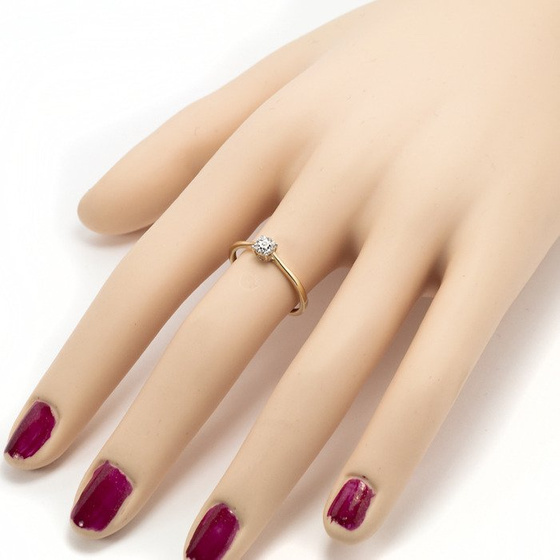 Pierścionek Złoty 585 Zaręczynowy z Brylantami