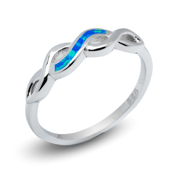 Pierścionek Srebrny Przeplataniec z Opalem