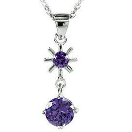 Srebrna Zawieszka z Ametystowymi Cyrkoniami 5063
