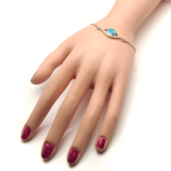 Srebrna Bransoletka z Opalem Regulowana