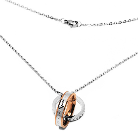 Naszyjnik ze Stali Szlachetnej Dwie Obrączki
