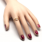 Pierścionek Srebrny Pozłacany Serce z Cyrkoniami