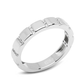 Srebrny Pierścionek Obrączka z Cyrkoniami