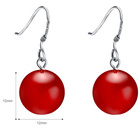 Srebrne Kolczyki Kulki z Agatem