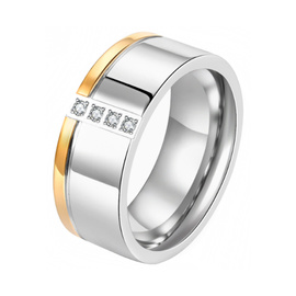 Obrączka ze Stali Szlachetnej z Cyrkoniami