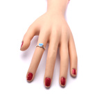 Srebrny Pierścionek Serce z Niebieskim Opalem