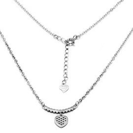 Srebrny Naszyjnik z Serduszkiem i Cyrkoniami