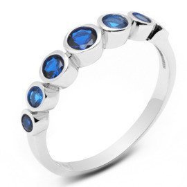 Srebrny Pierścionek z Szafirowymi Kamieniami