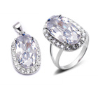 Komplet Srebrny Pierścionek i Wisiorek