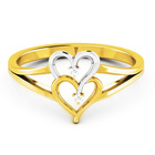 Pierścionek Złoty Dwa Serca Dla Zakochanych