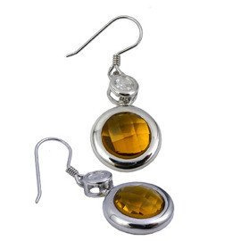 Srebrne Kolczyki z Żółtymi Cyrkoniami