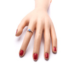 Srebrny Pierścionek z Okragłym Niebieskim Opalem