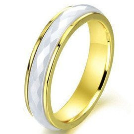 Obrączka Biała Ceramika Stal Szlachetna