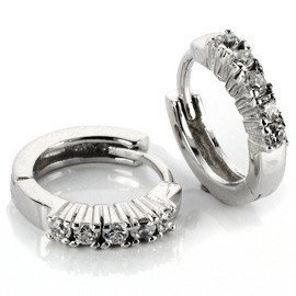 Srebrne Kolczyki Koła z Białymi Cyrkoniami