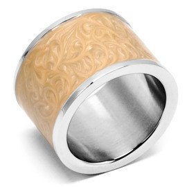 Szeroka Obrączka z Ozdobami Stal Szlachetna