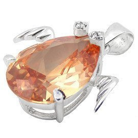 Srebrna Zawieszka Pomarańczowa Cyrkonia