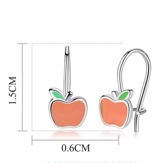 Srebrne Kolczyki Pomarańczowe Jabłuszka