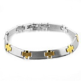 Bransoletka ze Stali Szlachetnej ze Złotym Motywem