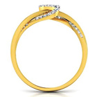 Złoty Pierścionek z Brylantami Przeplatany