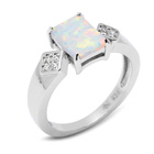 Srebrny Pierścionek z Opalem i Cyrkoniami