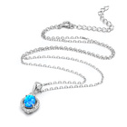 Srebrny Naszyjnik z Niebieskim Opalem i Cyrkoniami