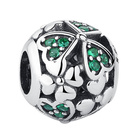 Srebrna Zawieszka Przwieszka Zielone Serduszka