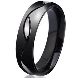 Czarna Obrączka ze Stali Szlachetnej