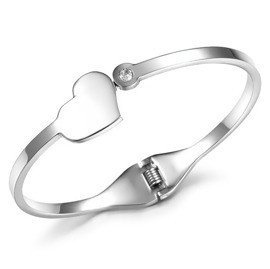 Bransoletka Serce ze Stali Szlachetnej na Zawiasie