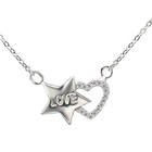 Srebrny Naszyjnik Serce i Gwiazda