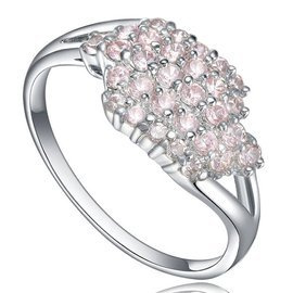 Srebrny Pierścionek z Różowymi Cyrkoniami