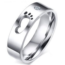 Obrączka ze Stali Szlachetnej Motyw Stopy
