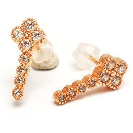 Srebrne Kolczyki Krzyżyki Pokryte Różowym Złotem